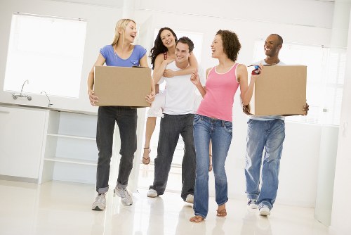 Office removal team planning a move in Docklands office building