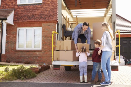 Preparing boxes and furniture for a Docklands moving day