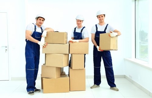 Commercial moving team planning an office relocation in Docklands
