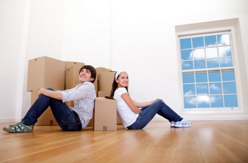 Docklands moving service near modern residential buildings