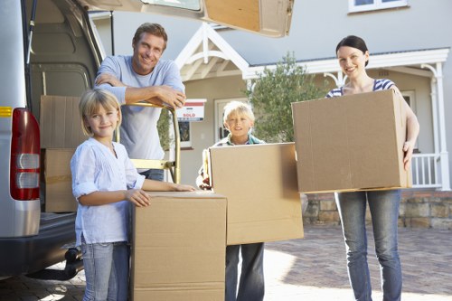 Assorted moving boxes, tape, and protective packing materials for Docklands customers