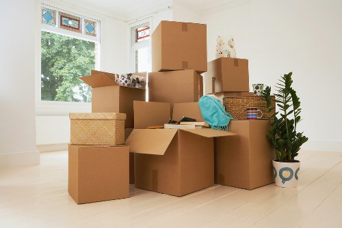Loading a removal van during a Docklands flat move