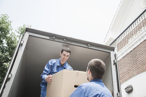 Removal van parked for a Docklands move with access planning