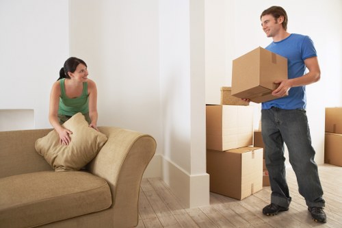 Household furniture being loaded by local Docklands movers for a home relocation